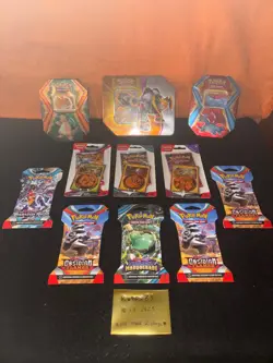Pokemon Paradox Destinies Tin, IRON BOULDER EX , Dragonite/Salamence Tins + Lot - Image 1