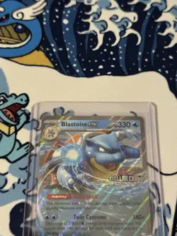 Pokemon TCG Blastoise EX Stellar Crown Holo Double Rare Card 030/142 Sv07 - Image 2