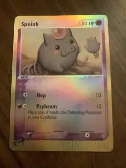 2003 Pokemon TCG EX Dragon Spoink 74/97 Reverse Holo Card LP - Image 1