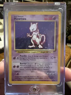1999 Pokemon TCG Mewtwo Base Set Holo Unlimited Rare Card 10/102 Vintage - Image 1