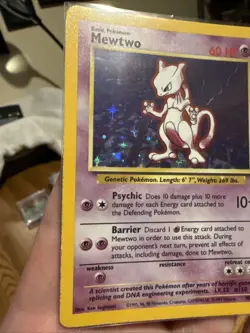 1999 Pokemon TCG Mewtwo Base Set Holo Unlimited Rare Card 10/102 Vintage - Image 3