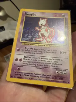 1999 Pokemon TCG Mewtwo Base Set Holo Unlimited Rare Card 10/102 Vintage - Image 4