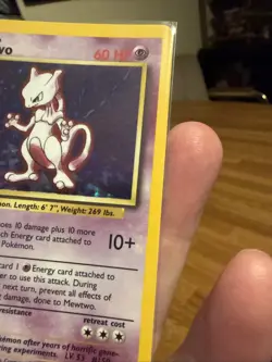 1999 Pokemon TCG Mewtwo Base Set Holo Unlimited Rare Card 10/102 Vintage - Image 5