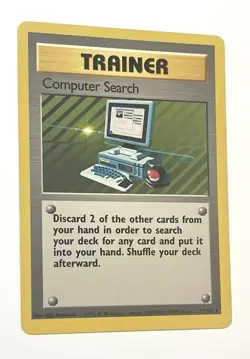 Computer Search 71/102 Rare Base Set Unlimited Pokemon Trainer Card LP+ - Image 3