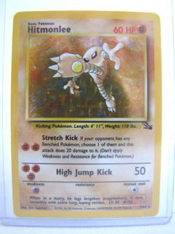 Pokemon Hitmonlee 7/62 Fossil Unlimited Holo Rare Card - Image 1