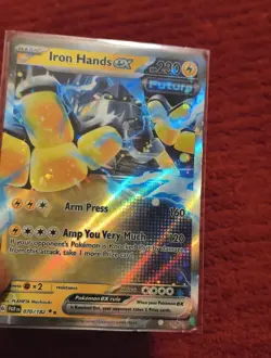 Pokemon TCG Iron Hands EX Double Rare Holo Card 070/182 Sv04: Paradox Rift - Image 4