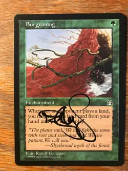 Magic the Gathering MTG Burgeoning Stronghold signed by Artist NM - Image 1