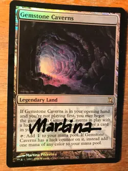 Magic the Gathering MTG foil Gemstone Cavern Time Spiral signed by Artist LP - Image 1