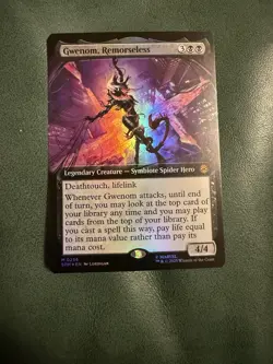 MTG Gwenom Remorseless 0256 FOIL (Extended Art) Marvel's Spider-Man Universe SPM - Image 1