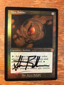 Magic the Gathering MTG foil Mox Amber Brother's War signed by Artist NM - Image 2
