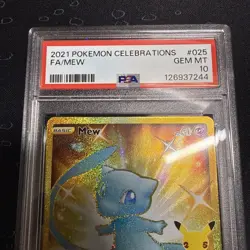 2021 Pokemon Mew 025 Celebrations Gold Secret Rare PSA 10 Gem Mint - Image 2