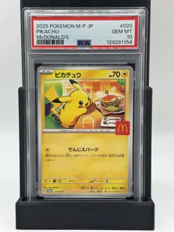 2025 POKEMON JPN M-P PROMO MCDONALD'S #020 PIKACHU PSA 10 US SELLER - Image 1