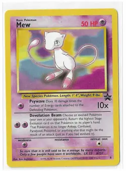 Mew #8 Black Star Promo LP Non-Holo Pokemon Vintage 1998 - Image 1