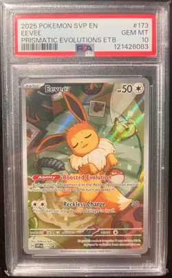 Pokemon En-Sv Black Star Promo #173 Eevee Prismatic Evolutions Etb PSA 10 GEM MT - Image 1