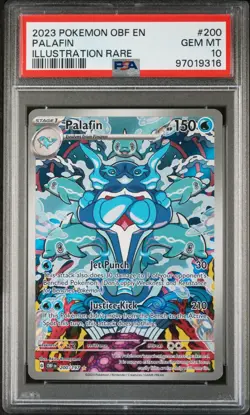 2023 POKEMON OBF EN-OBSIDIAN FLAMES ILLUSTRATION RARE #200 PALAFIN PSA 10 - Image 1