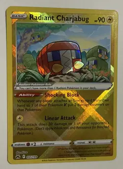 Radiant Charjabug #051/159 Reverse Holo NM Pokemon Crown Zenith TCG Near Mint - Image 2