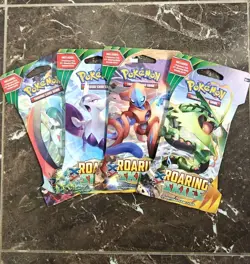 Pokemon XY Roaring Skies Booster Sleeved Blister Pack Art Set (4 Packs) Sealed - Image 1