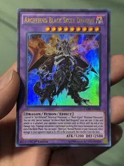 YUGIOH Archfiend Black Skull Dragon CORE-EN048 Ultra Rare 1st Edition Light Play - Image 1