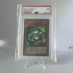 Rare YuGiOh Time Wizard EN065 2010-17 MRD Reprint PSA 9 TCG Metal Raiders - Image 1