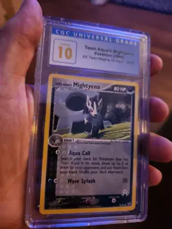 (POP 1) CGC 10 Pokemon Card Team Aqua's Mightyena 30/95 Team Magma vs Team Aqua - Image 1