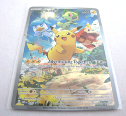 Pokemon Pikachu 027 Paldea Evolved Black Star Promo Full Art Holo Card NM - Image 3