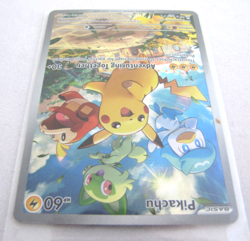 Pokemon Pikachu 027 Paldea Evolved Black Star Promo Full Art Holo Card NM - Image 5