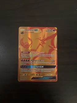 Pokemon Lunala GX Gold Card Psychic Transfer Moongeist Beam Lunar Fall GX - Image 1