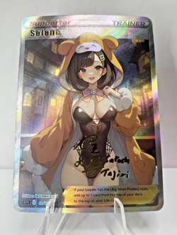 Selene Full Art Pokemon Halloween Anime Waifu ACG DIY Trainer Art card - Image 1