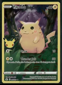 2021 Pokemon TCG Celebrations Pikachu Card 005/025 Full Art Holo - Image 1