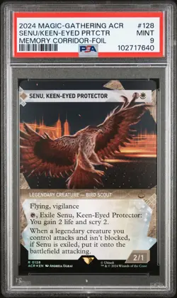2024 MTG ASSASSIN'S CREED #128 SENU, KEEN-EYED PROTECTOR PSA 9 - Image 1
