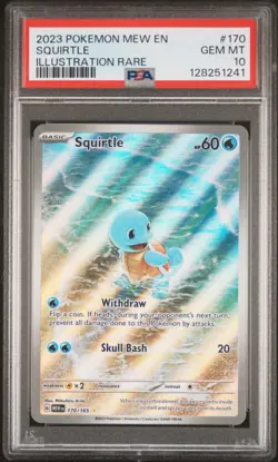 2023 Pokemon MEW EN-151 SQUIRTLE ILLUSTRATION RARE #170 English PSA 10 Gem Mint - Image 1