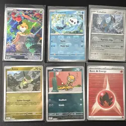 Pokemon Black Bolt White Flare 6 Card Lot Sewaddle 087 Oshawott 021 Masterball + - Image 1