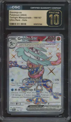 2024 Pokemon Twilight Masquerade Ultra Rare #198 Geninja ex Pristine CGC 10 - Image 1