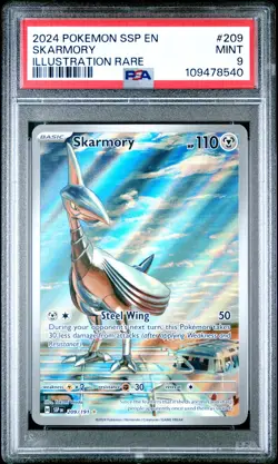 2024 POKEMON SSP EN-SURGING SPARKS ILLUSTRATION RARE #209 SKARMORY PSA 9 - Image 1