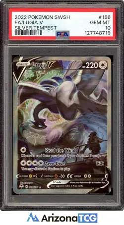 Pokemon 2022 Lugia V 186/195 Alt Art Silver Tempest GEM MINT PSA 10 - Image 1