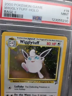 2000 POKEMON BASE SET 2 #19 WIGGLYTUFF-HOLO PSA 8 (Awesome SWIRL)!! - Image 4