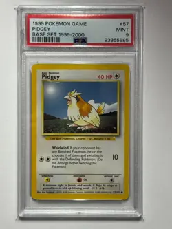 Pokemon Base Set Unlimited Pidgey #57 PSA 9 Mint - Image 1