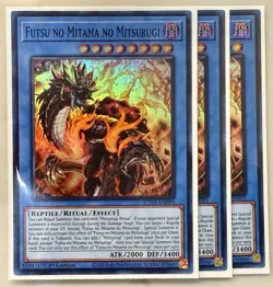 Yugioh! 3x Futsu no Mitama no Mitsurugi SUDA-EN093 Super Rare 1st Ed NM - Image 1