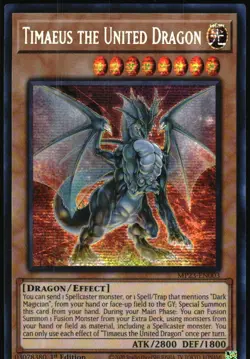 Yu-Gi-Oh! - Timaeus the United Dragon 2023 MP23-EN003 Secret Rare 1st Edition - Image 1