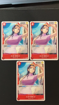 One Piece Nico Robin OP11-009 op11 A Fist Of Divine Speed x 3 Card Japanese - Image 2