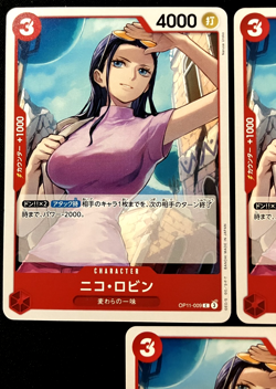 One Piece Nico Robin OP11-009 op11 A Fist Of Divine Speed x 3 Card Japanese - Image 3