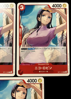 One Piece Nico Robin OP11-009 op11 A Fist Of Divine Speed x 3 Card Japanese - Image 4