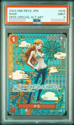 PSA 9 One Piece Card Game Nami R OP01-016 SP Awakening of the New Era Japanese - Image 1