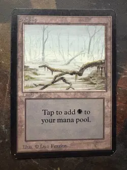 *** ALPHA Swamp (Grey Sky) *** LP Surface Wear - DUTY FREE - Magic MtG - Image 1