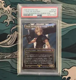 MTG Cloud, Ex-SOLDIER Final Fantasy Borderless Surge Foil Card #0210 PSA 10 GM - Image 4