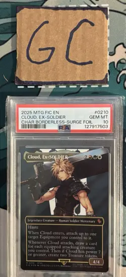 MTG Cloud, Ex-SOLDIER Final Fantasy Borderless Surge Foil Card #0210 PSA 10 GM - Image 5