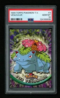 1999 Topps Pokemon T.V. Venusaur #3 PSA 10 Gem Mint - Grass Type - Image 1