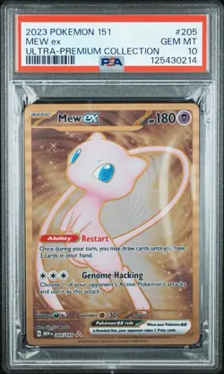 Pokemon Mew ex 151 Ultra-Premium Coll. Gold Metal Promo #205 PSA 10 Gem Mint - Image 1