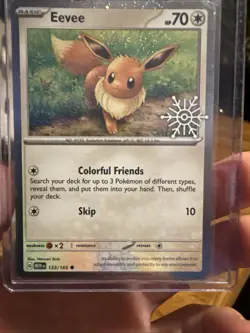 EEVEE 133/165 Pokemon TCG Holiday Calendar 2025 Holo Festive Stamp Promo NM MINT - Image 1