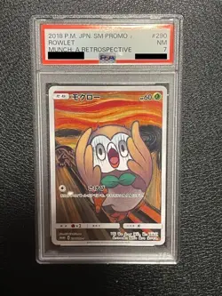 Pokemon 2018 Munch Full-Art Rowlet Retrospective Promo Japanese, 290/Sm-p, PSA 7 - Image 1